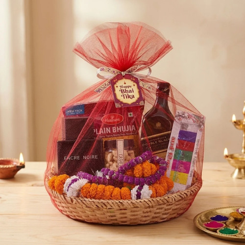Brother’s Gift Basket with Whisky & Fragrance