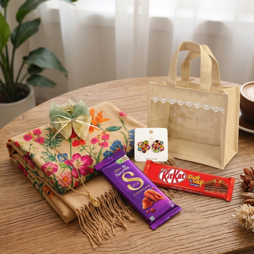 Shawl, Accessories & Chocolates Gift Bag