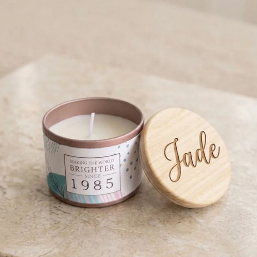 Personalized Name Engraved Tin Scented Candle