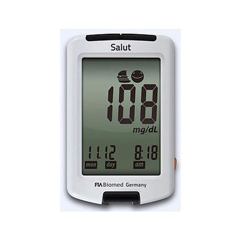 FIA Biomed Salut Blood Glucose Meter (Device Only, No Test Strips Included)