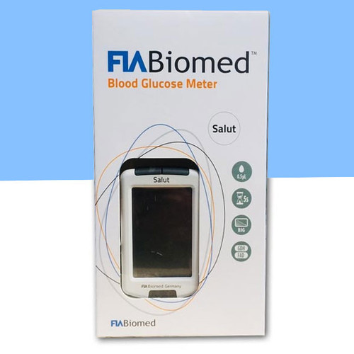 FIA Biomed Salut Blood Glucose Meter (Device Only, No Test Strips Included)