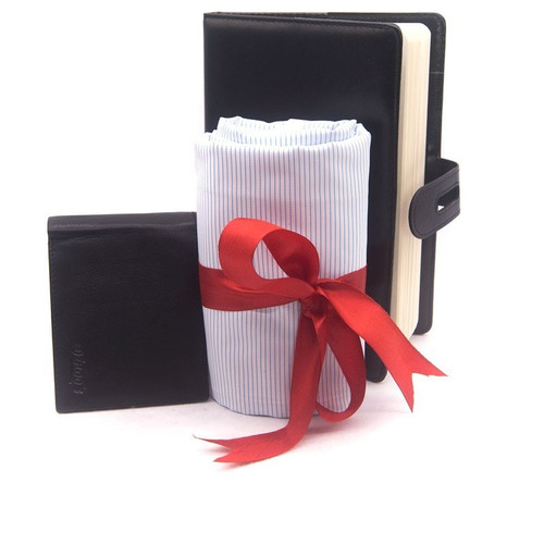 Leather Wallet, Diary Notebook and Shirt Piece for Him