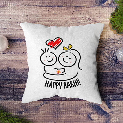 Happy Rakhi Printed Cushion