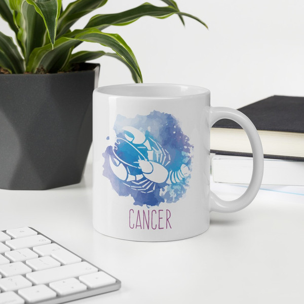 'Cancer' Zodiac Sign Printed Cushion & Coffee Mug
