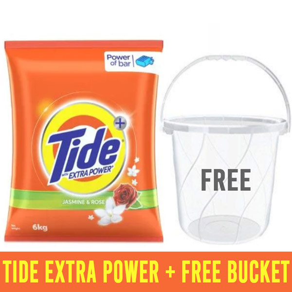 Tide Plus Jasmine & Rose Detergent Washing Powder 6kg (Free Bucket)