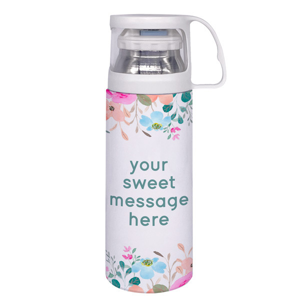 Personalized Text on Thermos Bottle With Cup 350ml
