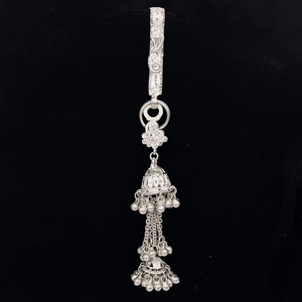 Pure Silver Jhumka Design Saree Keyring Challa