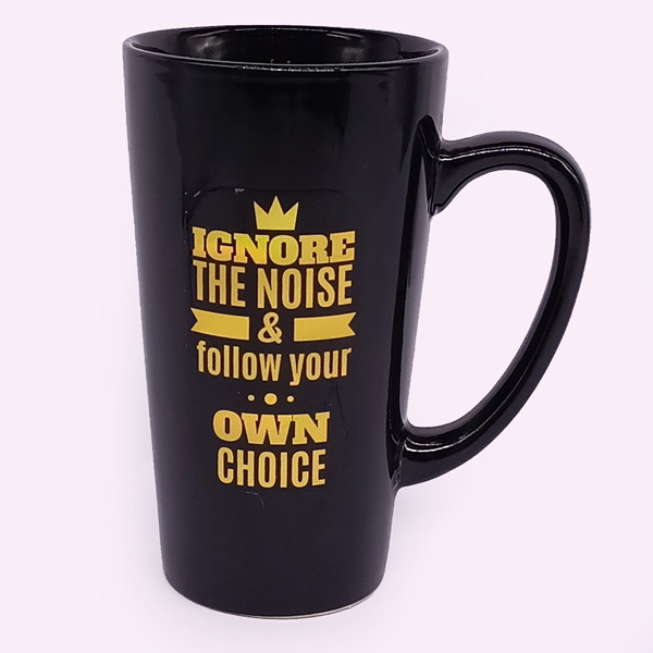 "Follow Your Own Choice" Printed Ceramic Black Mug