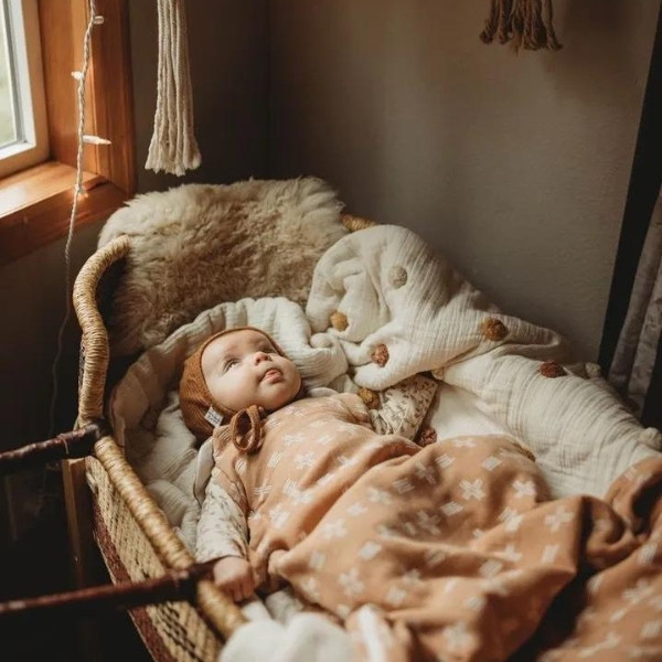 Crane Baby Ezra Wearable Blanket 0-9mo. (Muslin Copper Dash)