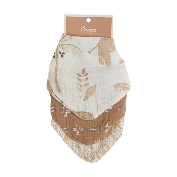 Crane Baby Kendi 3pc. Muslin Bib Set