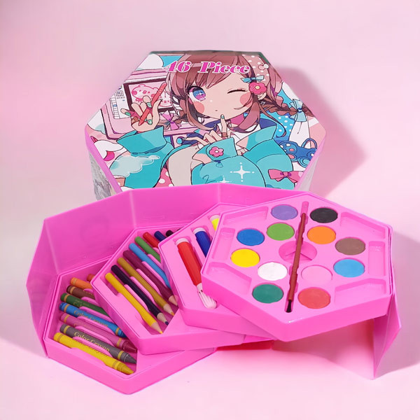 46 Pieces Multi Color Painting Set for Kids In Decorative Box