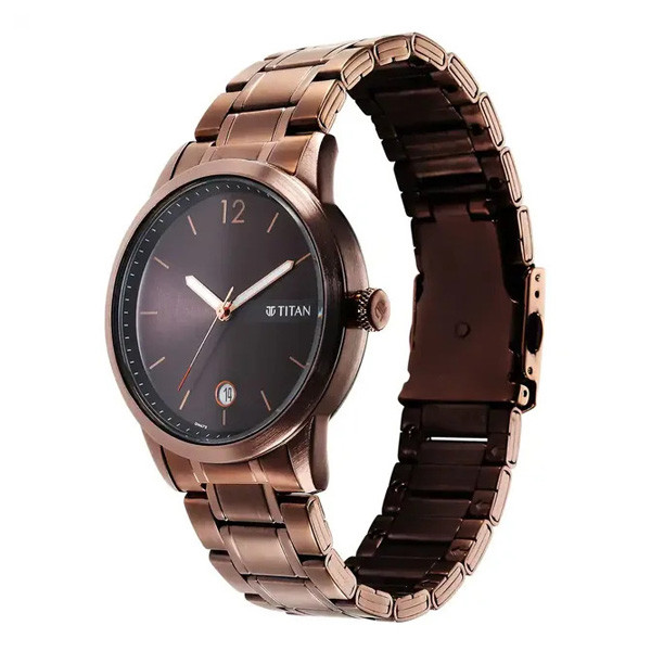 Titan Brown Dial Analog Men's Watch- 1806QM03