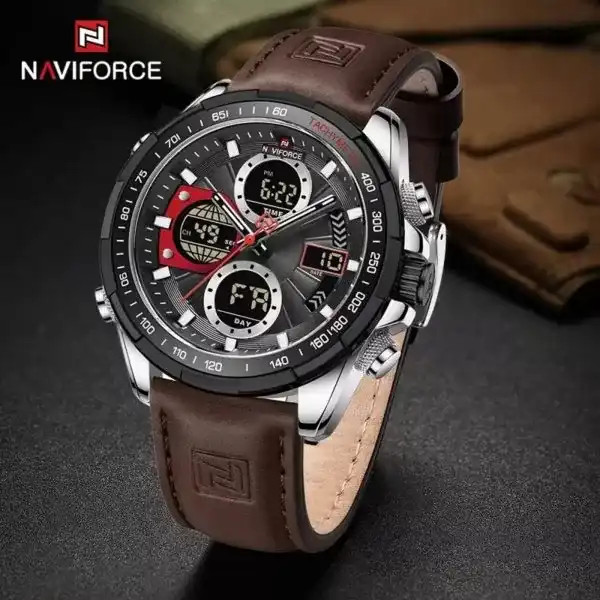 Naviforce NF9197 Coffee Digital Watch NF9197C