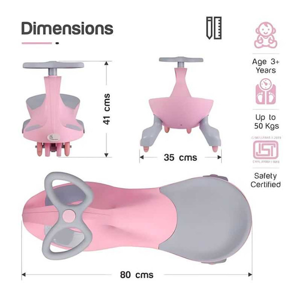 R for Rabbit Iya Iya Ace Swing Car In Pink SCIIAP3