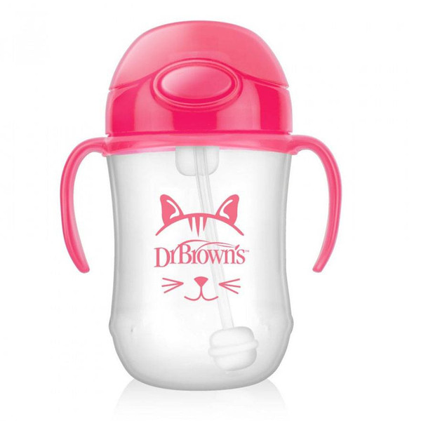Dr.Brown's 9 Oz/270 Ml Baby's First Straw Cup - Pink (6M+) TC91011-INTL