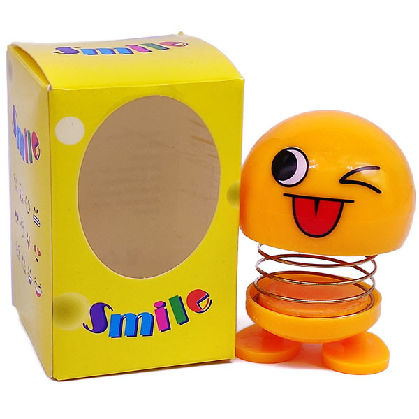 Shaking Head Spring Emoji Doll 2.5'' - Winking Eyes