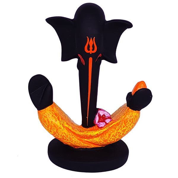 Ganesha Blessing Idol Statue on Trunk Abstract Ganesha Blessing Idol Statue on Trunk Abstract