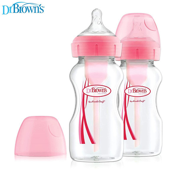 Dr.Brown's 9 oz/270 ml Options+ Wide-Neck Bottle PP PINK 2-Pack Dr.Brown's 9 oz/270 ml Options+ Wide-Neck Bottle PP PINK 2-Pack
