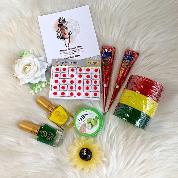 Shrawan Beauty Hamper with Custom Greeting Card