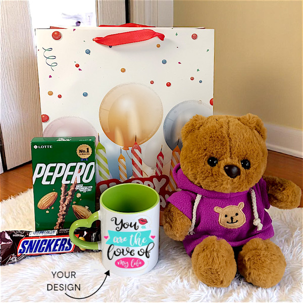 Birthday Gift with Chocolates, Teddy & Mug