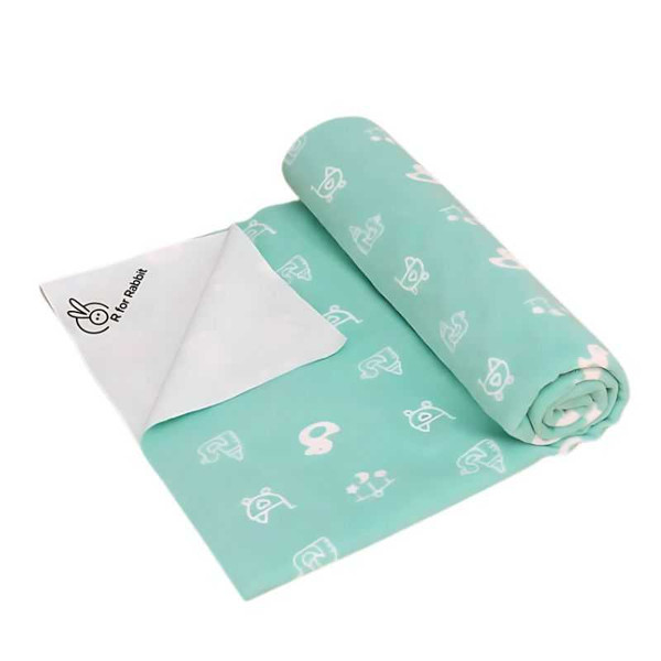 R for Rabbit Dry Nap Pee Premium Protector Sheet Small Green DSDNSGN1