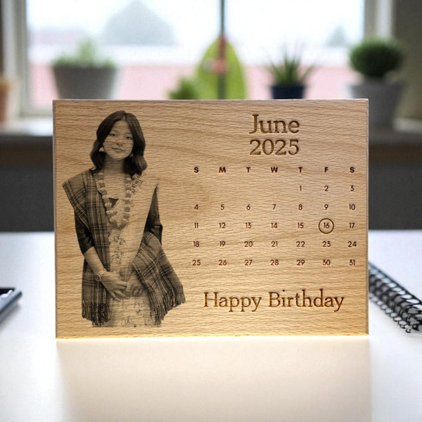 Personalized Birthday Wooden Plaque with Photo & Date Personalized Birthday Wooden Plaque with Photo & Date