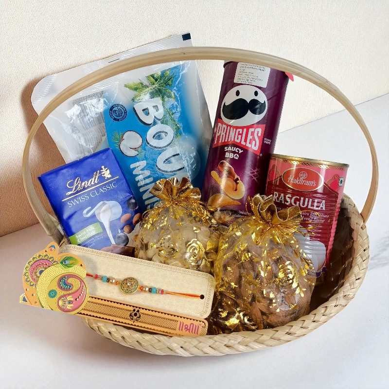 Rakhi &amp; Snacks Gift Basket for Brother