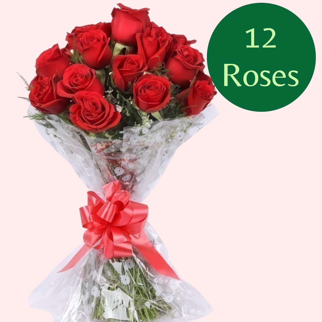 One Dozen Red Roses Bunch