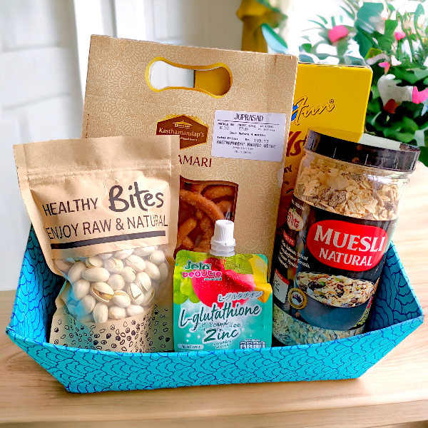 Healthy Grocery Foods and Dry Nuts With Treats Gift Combo Gift Hampers Gift  to Nepal