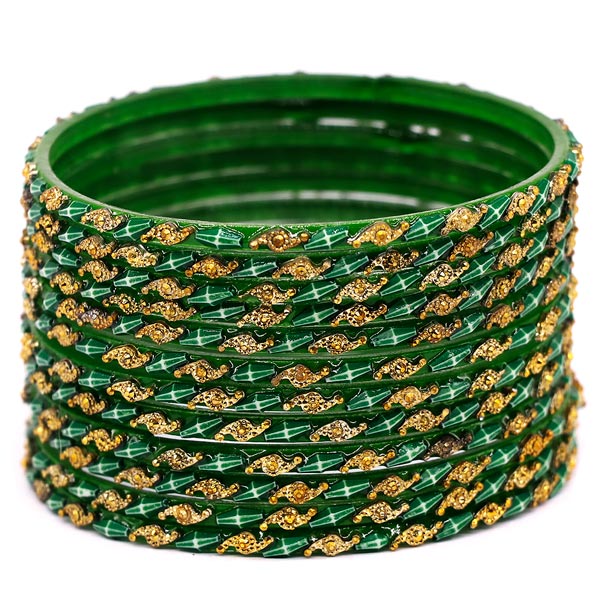 Sawan Green Bangles Sawan Special Green Colour Bangles Set
