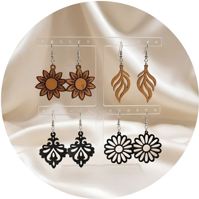 Wooden & Acrylic Earrings