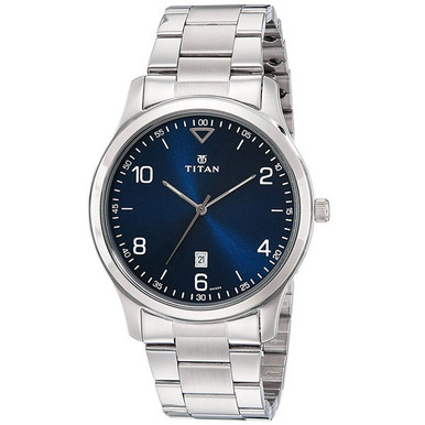 Titan Blue Dial Metal Strap for Men (1698SM02) Watches for