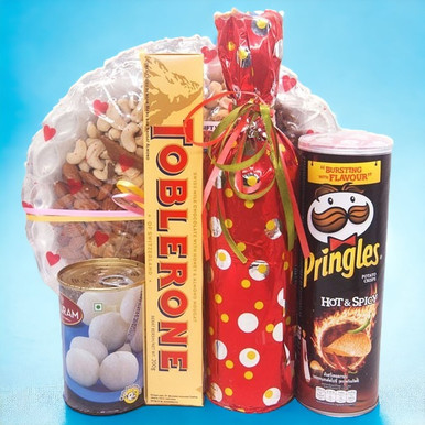 Mixed Dry Nuts Tray, Sweet Red Wine, Snacks Sweet Treats Combo