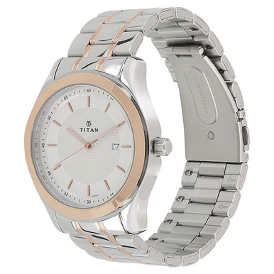 Titan White Dial Watch for Gents - 1627KM01