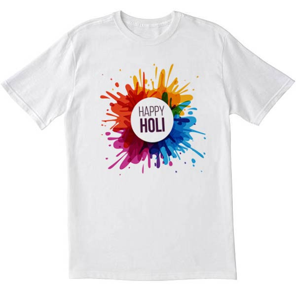 Happy Holi Printed T-shirt For Adults