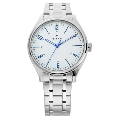 Titan White Dial Analog Men Watch - 1802SM01