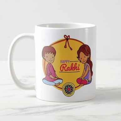 "Happy Rakhi" Printed Mug