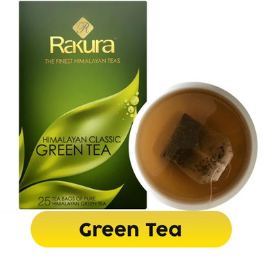 Rakura Himalayan Classic Green Tea (25 Tea Bags) Food & Beverage Gift ...