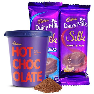 Cadbury Dairy Milk Silk X 2 Flavor With Hot Chocolate