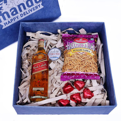 JW Red Label and Snack Package Box