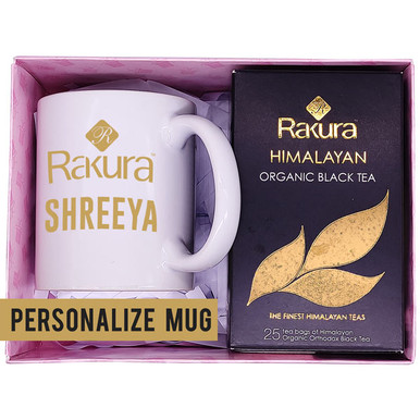 Rakura Tea with Personalized Name Printed Mug Hampers $25 Gift to Nepal ...