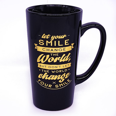 Black Ceramic Long Coffee Mug 6"