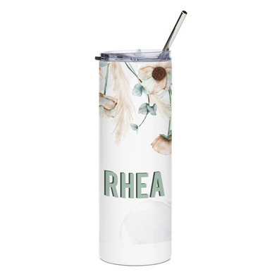 Floral Design Name Printed Personalized Bottle/Tumbler