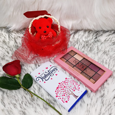 Teddy, Chocolates & Eyeshadow Palette For Her Wife Gift to Nepal ...