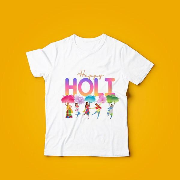 'Happy Holi' Printed T-shirt For Kids