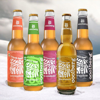 5 Fruity Flavours of Cool-berg Non-Alcoholic Beer-330 ml Summer Gifts ...