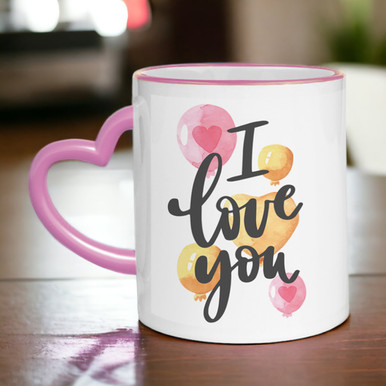 Express Your Love With Our Printed Heart Handle Mug