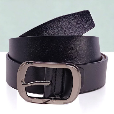 Black Colour Belt With Oval Buckle