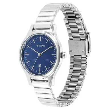 Titan Ladies Blue Dial Metal Strap Watch-2679SM01