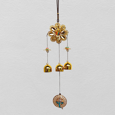 Decorative Wind Bell Flower Ganesh Hanging For Outdoor- 17 Inches